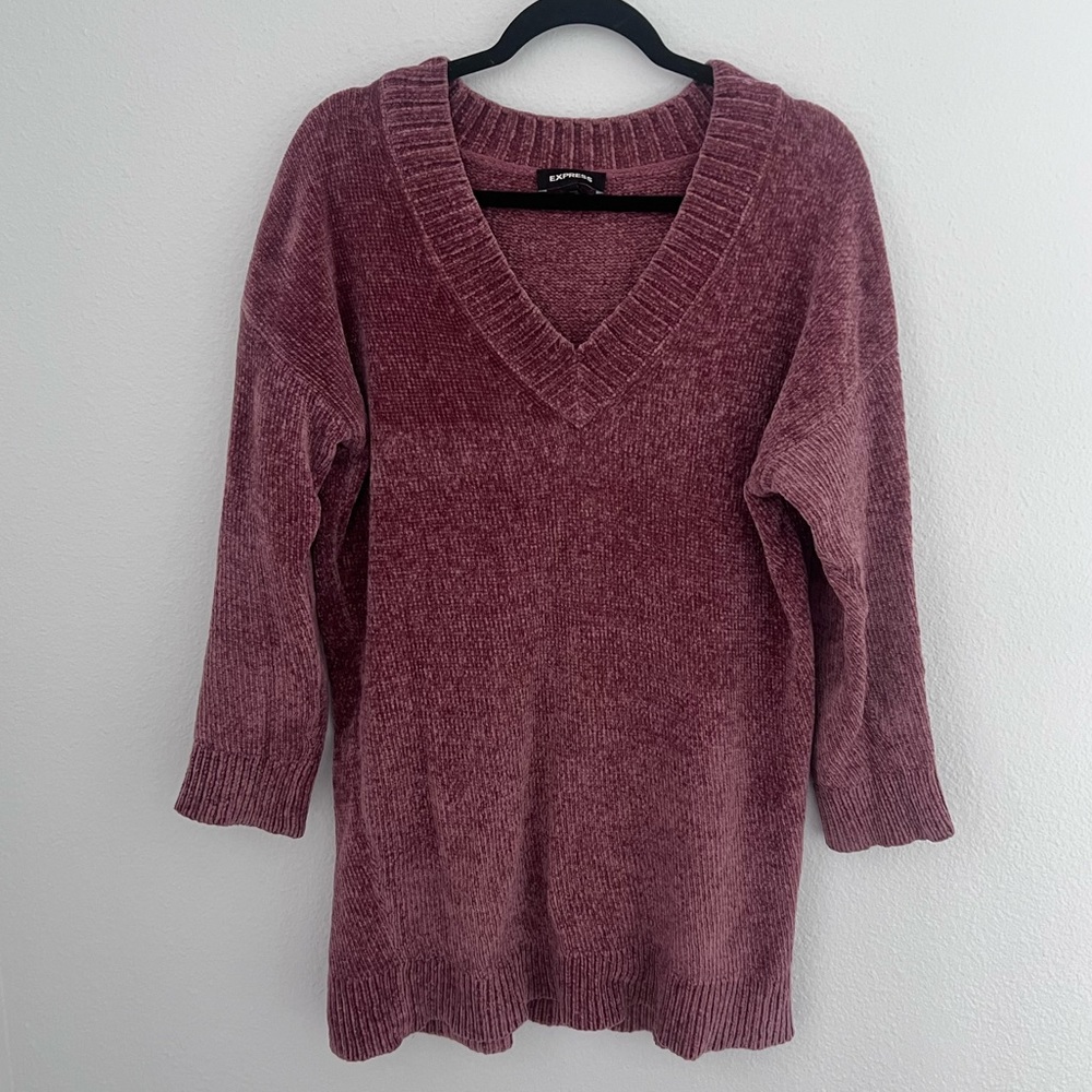 Express Oversized Chunky Mauve Sweater Size XS